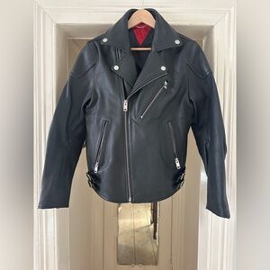 Diesel Men’s Black Lambskin Leather Biker Jacket sz M